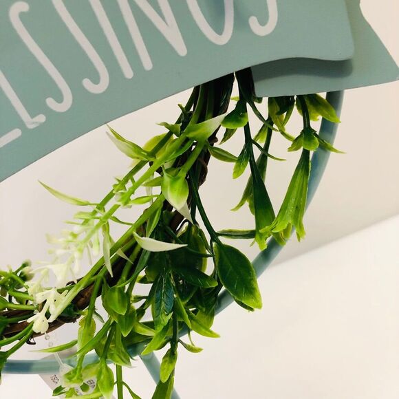 Easter Passover Tabletop Decor Wreath "Easter Blessings" Pale Mint Green - Picture 3 of 5